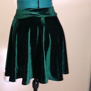 Green Velvet Skirt